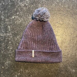 Cozy Purple Knit Pom-Pom Beanie